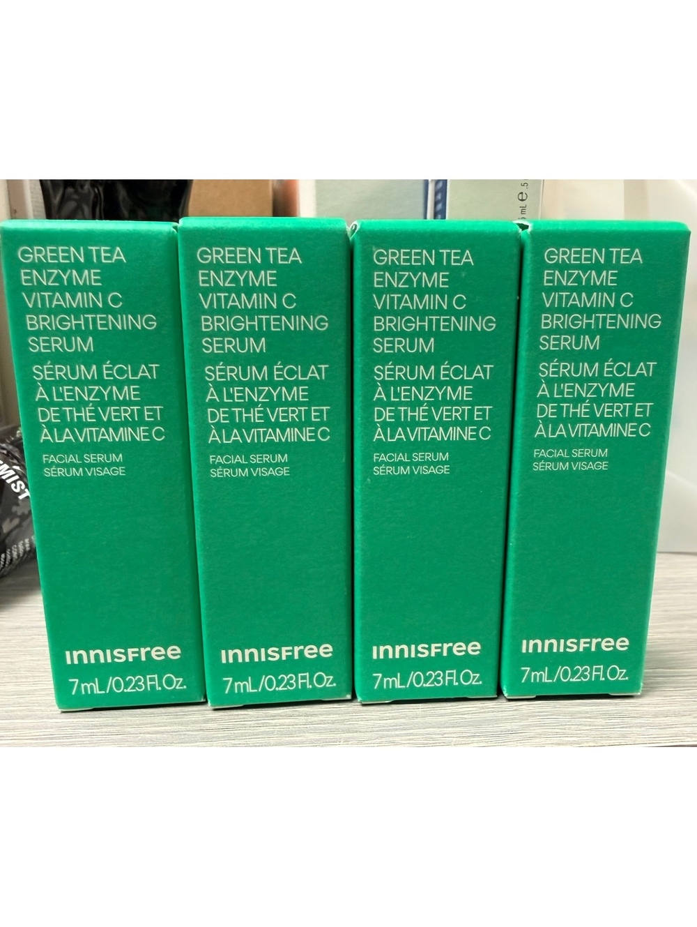 SET OF 4 Innisfree Green Tea Enzyme Vitamin C Brightening Serum 7ml x4